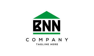 BNN three letters house for real estate logo design