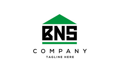 BNS three letters house for real estate logo design
