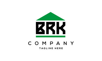 BRK three letters house for real estate logo design