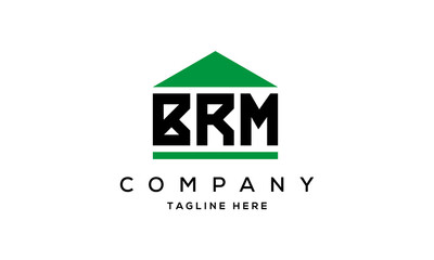 BRM three letters house for real estate logo design