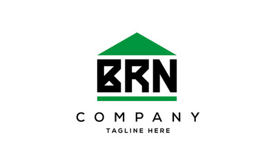 BRN three letters house for real estate logo design