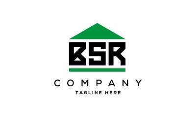 BSR three letters house for real estate logo design