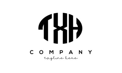 TXH three Letters creative circle logo design
