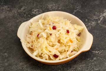 Sauerkraut with cranberry in the bowl