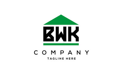 BWK three letters house for real estate logo design