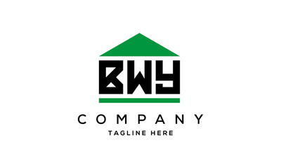 BWY three letters house for real estate logo design