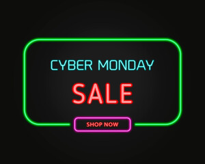 Cyber Monday Sale Neon Concept