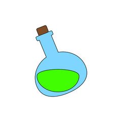 cartoon green potion. Vector illustrations. icon