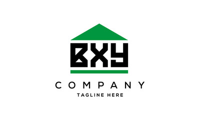 BXY three letters house for real estate logo design