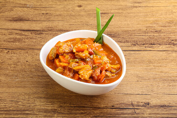 Meat goulash with vegetables