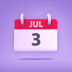 3D Calendar - July 3rd