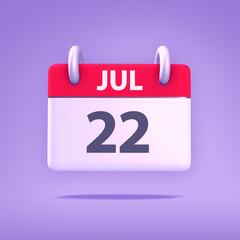 3D Calendar - July 22nd