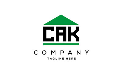 CAK three letters house for real estate logo design