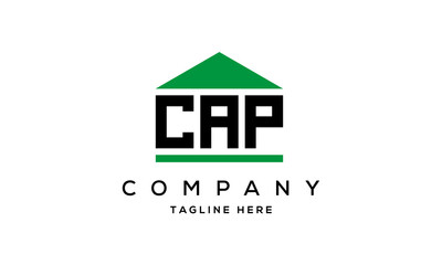 CAP three letters house for real estate logo design