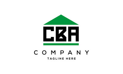 CBA three letters house for real estate logo design