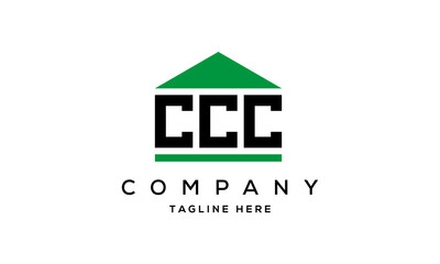 CCC three letters house for real estate logo design