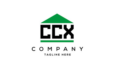 CCX three letters house for real estate logo design
