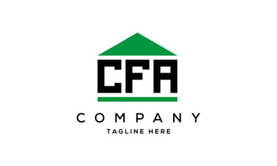 CFA three letter house for real estate logo design