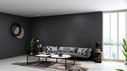 modern office lobby waiting room for company logo mockup