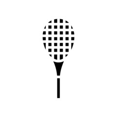 racquet tennis glyph icon vector. racquet tennis sign. isolated contour symbol black illustration