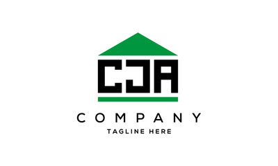 CJA three letter house for real estate logo design