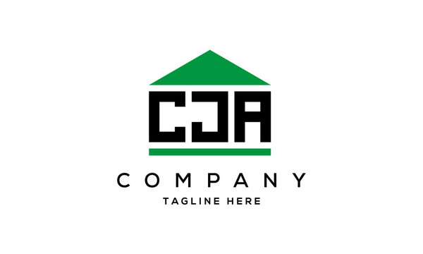 CJA three letter house for real estate logo design