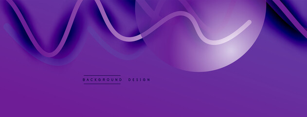 Abstract gradient background with wave line with shadow effect. Geometric composition. 3D shadow effects and fluid gradients