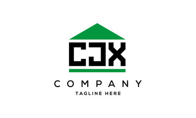 CJX three letter house for real estate logo design