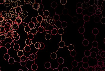 Dark Red, Yellow vector template with artificial intelligence structure.