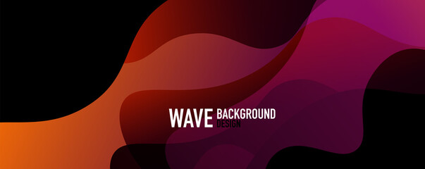 Abstract background - shiny fluid gradients and overlapping waves. Vector Illustration For Wallpaper, Banner, Background, Landing Page