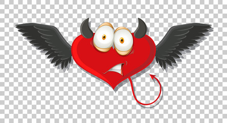 Heart shape devil with facial expression