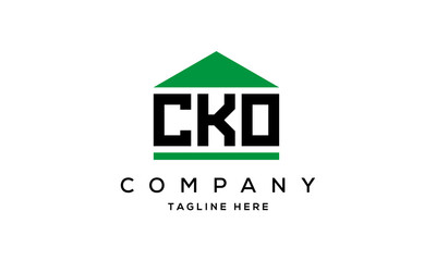 CKO three letter house for real estate logo design vector