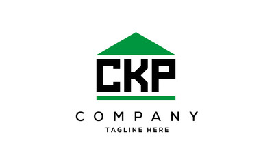 CKP three letter house for real estate logo design vector