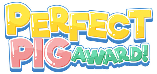 Perfect Pig Award font banner