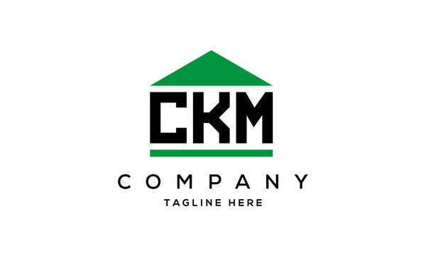 CKM three letter house for real estate logo design vector