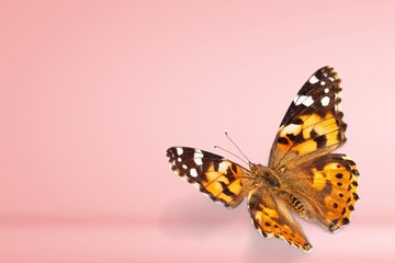 Beautiful colored wild butterfly on a color background