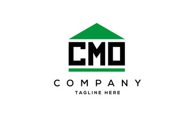 CMO three letter house for real estate logo design vector