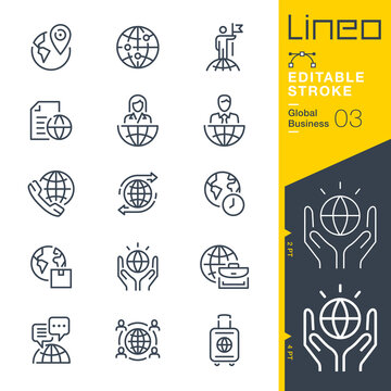 Lineo Editable Stroke - Global Business Line Icons