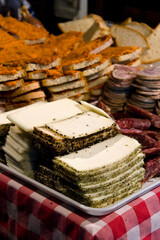 Queso de cabra y sobrassada de Eivissa.Paseo Vara de Rei.Eivissa.Ibiza.Balearic islands.Spain.