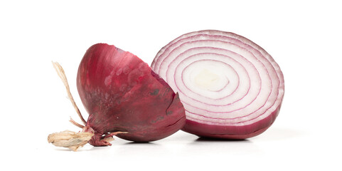 Old red onion isolated