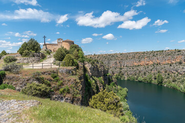 Fototapeta premium The hermitage of San Frutos in the Hoces del Duraton in the province of Segovia in Spain