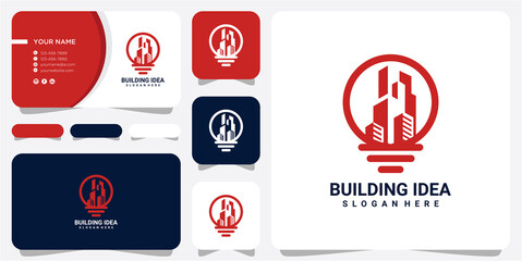 Fototapeta na wymiar Building idea logo design concept with business card. building logo design