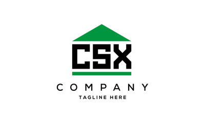 letter CSX house for real estate logo design vector