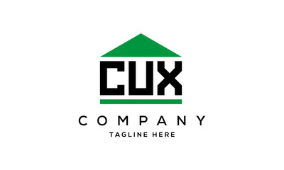 letter CUX house for real estate logo design vector