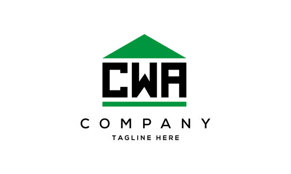 letter CWA house for real estate logo design vector