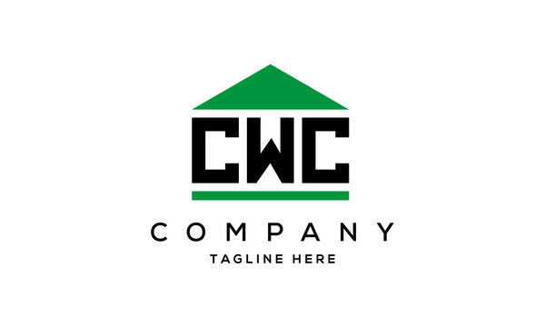 letter CWC house for real estate logo design vector