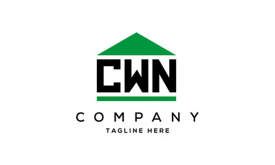 letter CWN house for real estate logo design vector