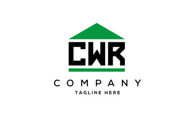 letter CWR house for real estate logo design vector