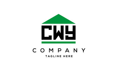 letter CWY house for real estate logo design vector