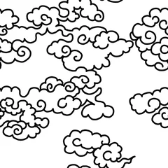 Plexiglas foto achterwand 雲（古典柄シームレス） © チヒロ サワネ